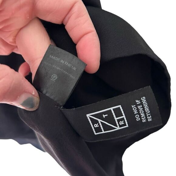 Galvan London Black Soft Crepe V-Neck Sequin Scarf Sleeveless Cortado Top Size 8 - Picture 11 of 14